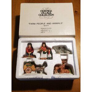 "Farm People and Animals" set of 5 #5901-3 Heritage Village Collection -Retired-